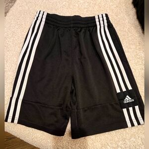 Adidas Kids Black and White Striped Shorts Size Youth Medium!
